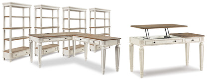 Realyn Lift-top Desk, L-shaped Desk and 4 Bookcases - H743H4