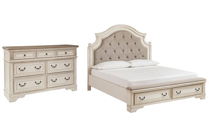 Realyn Queen Upholstered Bed with Dresser in Two-tone from Ashley - Luna Furniture
