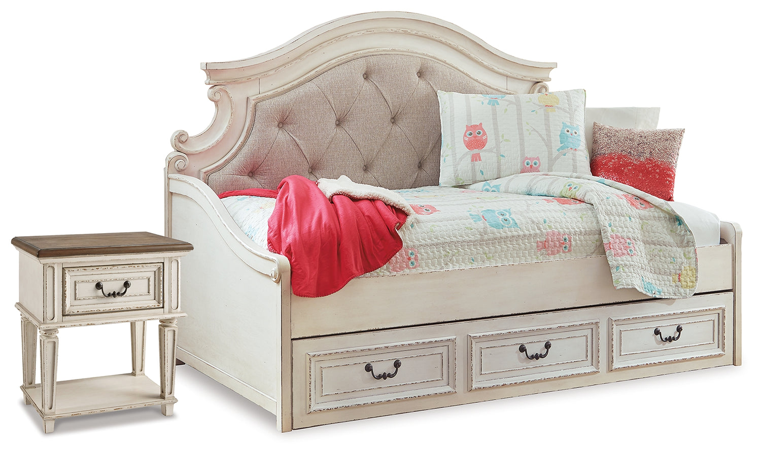 Realyn Twin Storage Daybed, Dresser and Nightstand - B743B92