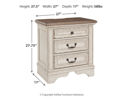 Realyn Two-tone Full Panel Bed, Dresser, Mirror, 3-Piece Vanity and Nightstand - B743B27
