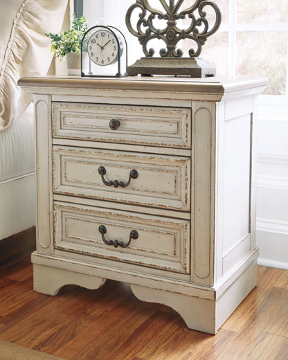 Realyn Two-tone Full Panel Bed, Dresser, Mirror, 3-Piece Vanity and Nightstand - B743B27