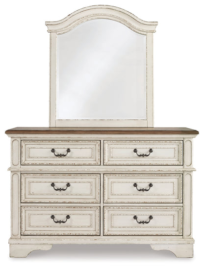 Realyn Two-tone Full Panel Bed, Dresser, Mirror, 3-Piece Vanity and Nightstand - B743B27