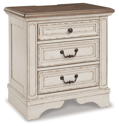 Realyn Two-tone Full Panel Bed, Dresser, Mirror, 3-Piece Vanity and Nightstand - B743B27
