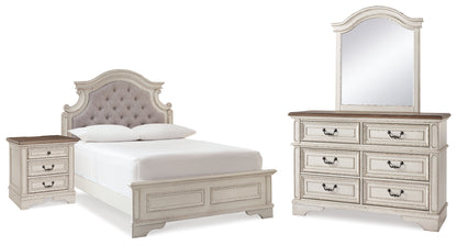 Realyn Two-tone Full Panel Bed, Dresser, Mirror and Nightstand - B743B40