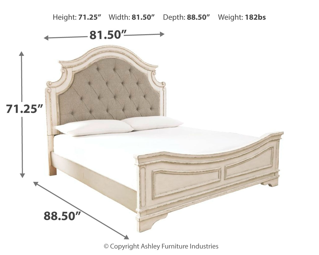Realyn Two-tone King Bed, Dresser and 2 Nightstands - B743B60