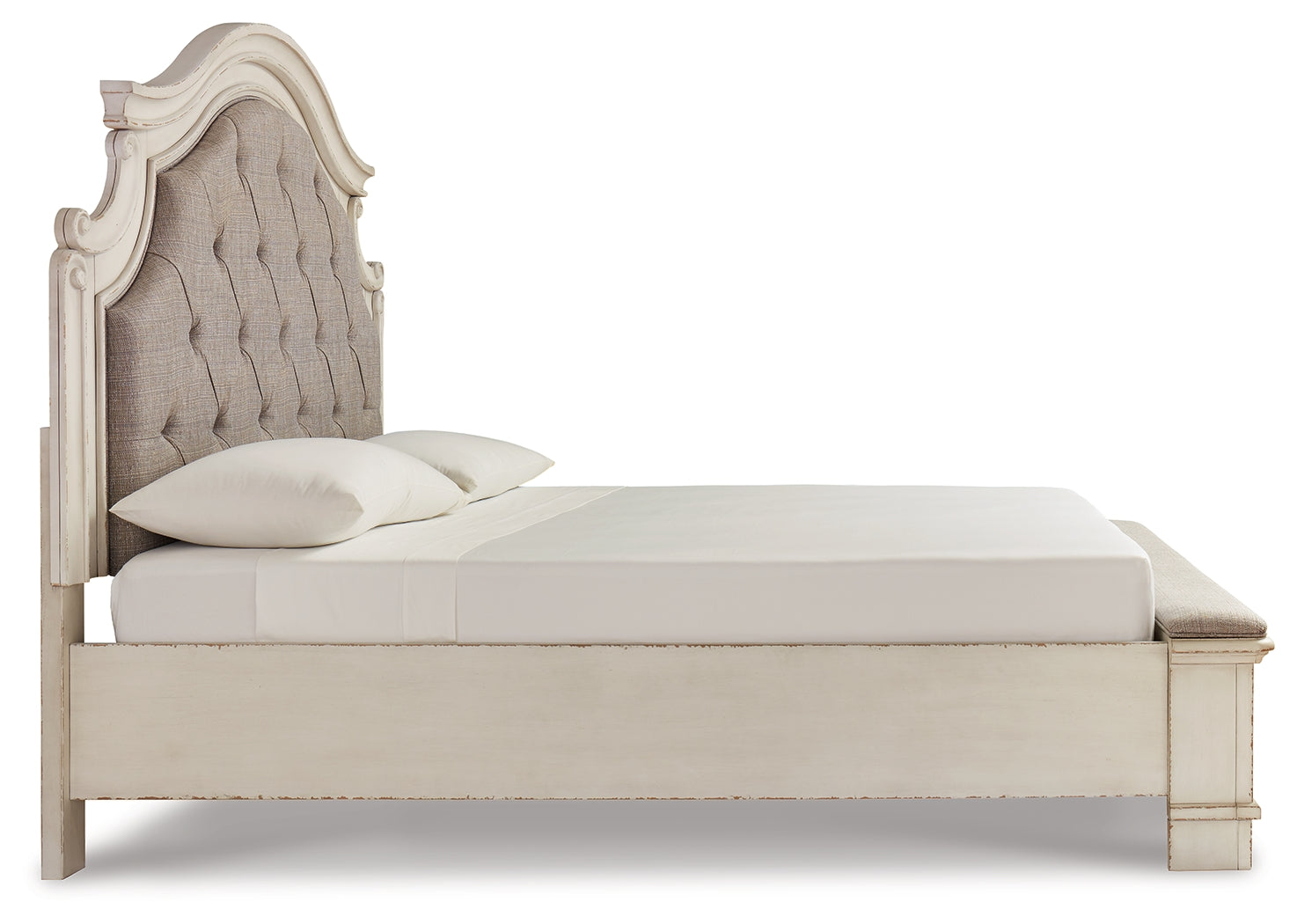 Realyn Two-tone King Panel Bed, Dresser, Mirror and 2 Nightstands - B743B64
