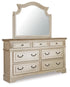 Realyn Two-tone King Panel Bed, Dresser, Mirror, Chest, Vanity and Nightstand - B743B58