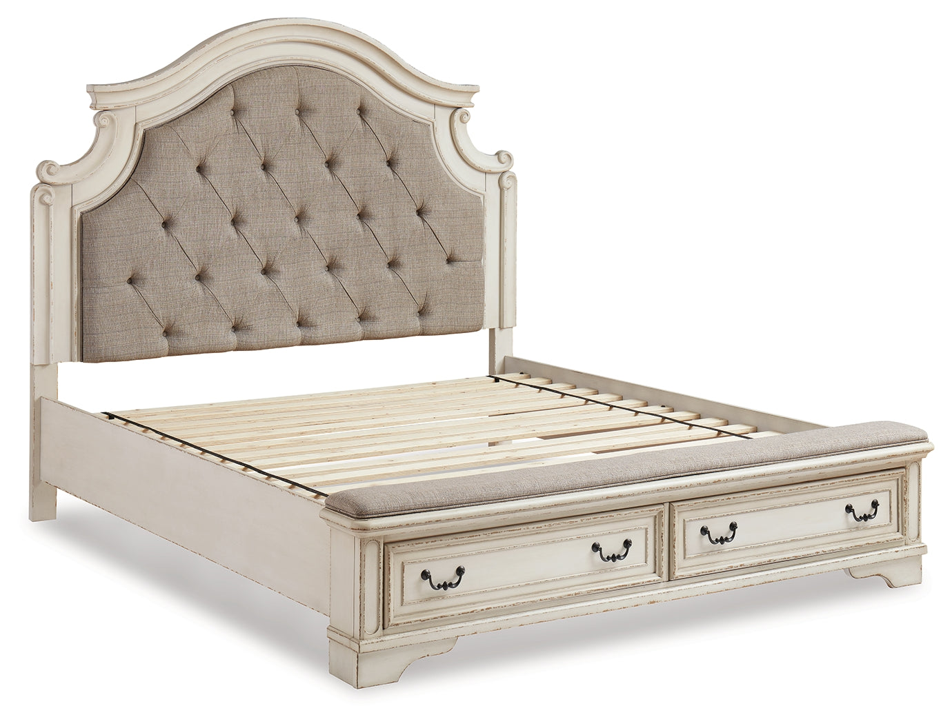 Realyn Two-tone King Storage Bed, Dresser and Nightstand - B743B62