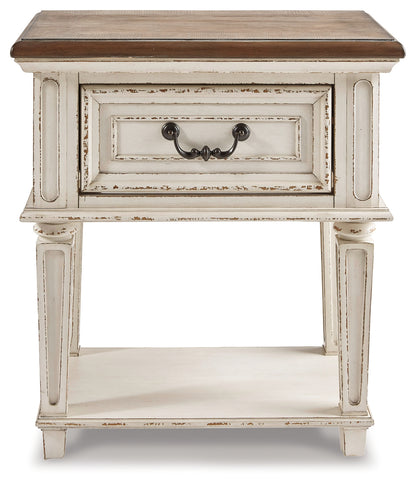 Realyn Two-tone King Storage Bed, Dresser, Mirror and Nightstand - B743B59