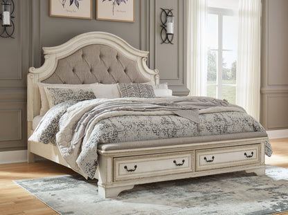 Realyn Two-tone Queen Panel Bed, Dresser, Mirror, Chest and Nightstand - B743B46