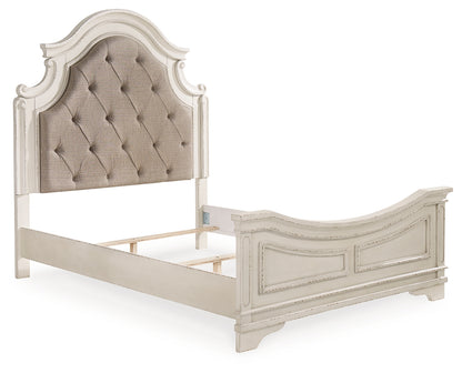 Realyn Two-tone Queen Upholstered Panel Bed and Chest - B743B54