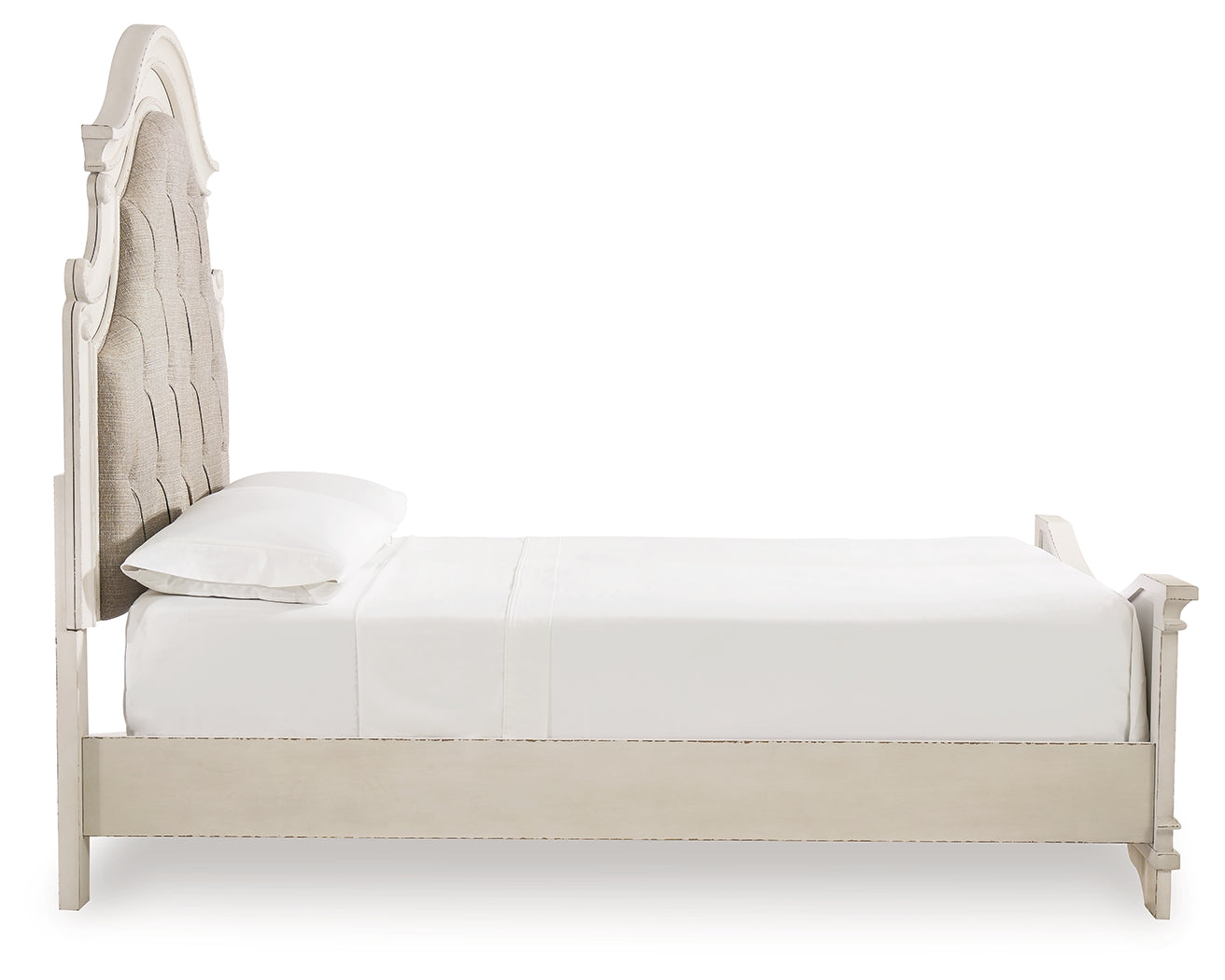 Realyn Two-tone Queen Upholstered Panel Bed and Chest - B743B54