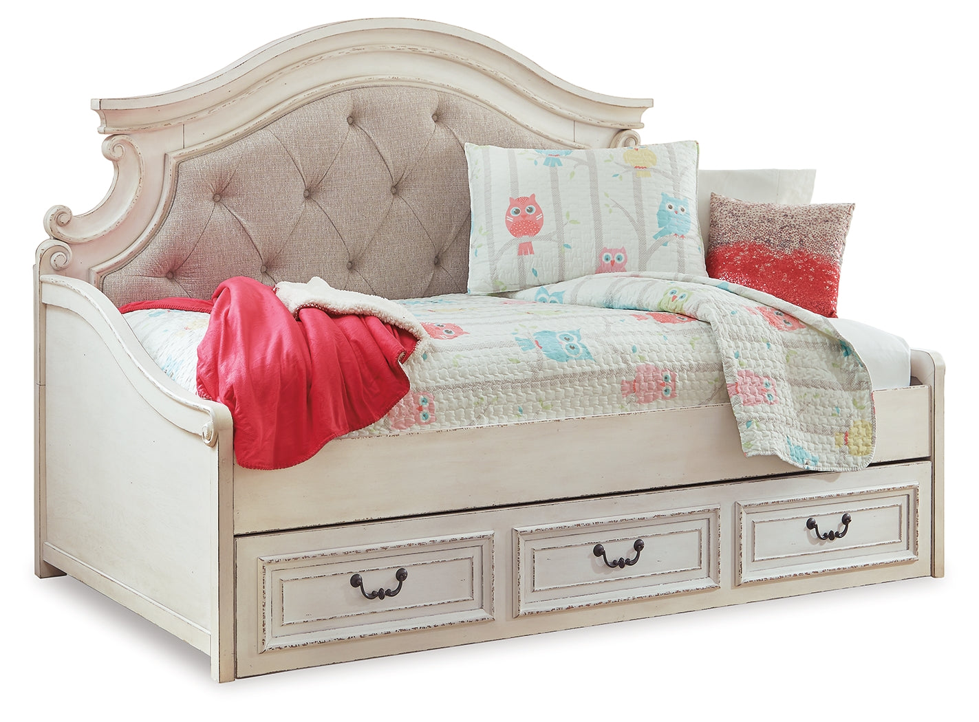 Realyn Two-tone Twin Storage Day Bed and Nightstand - B743B71