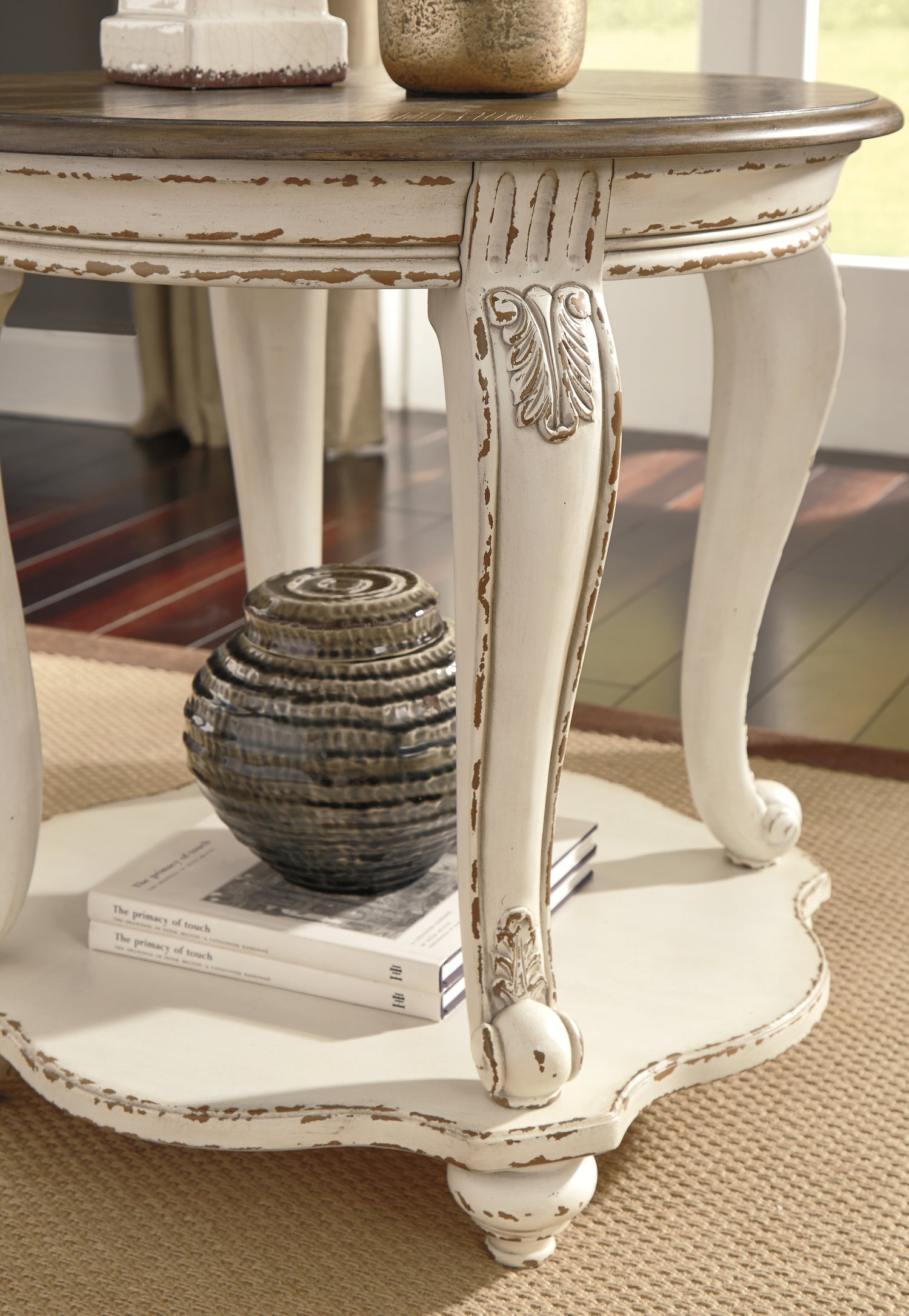 Realyn White/Brown Coffee Table and 2 End Tables - T743T1