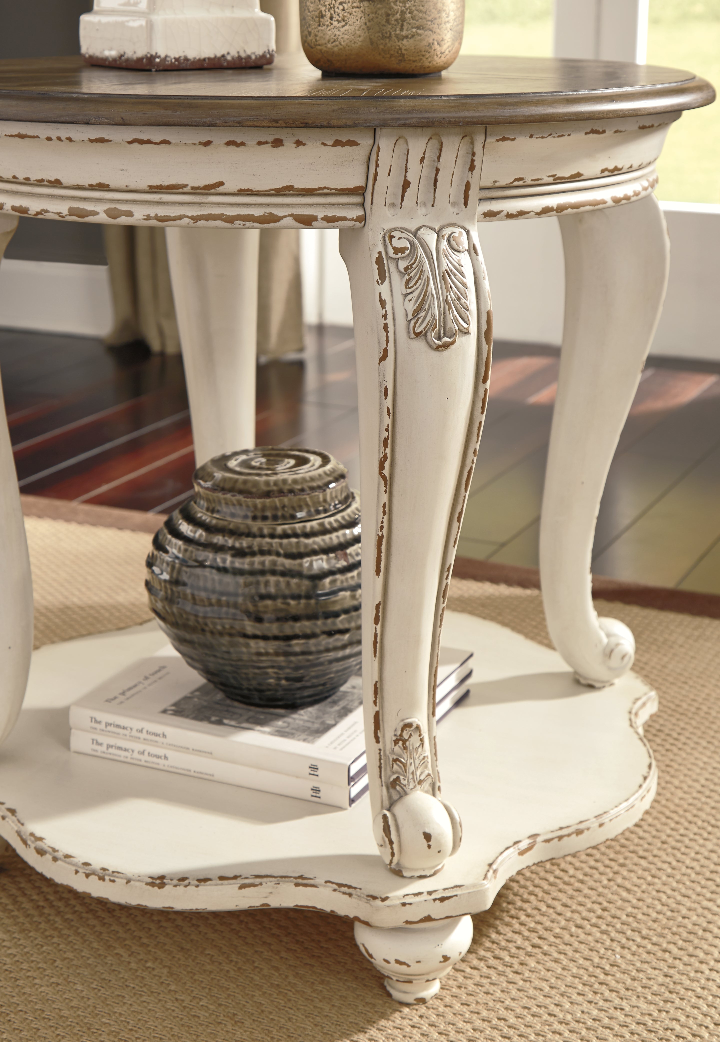 Realyn White/Brown Coffee Table and 2 End Tables - T743T1