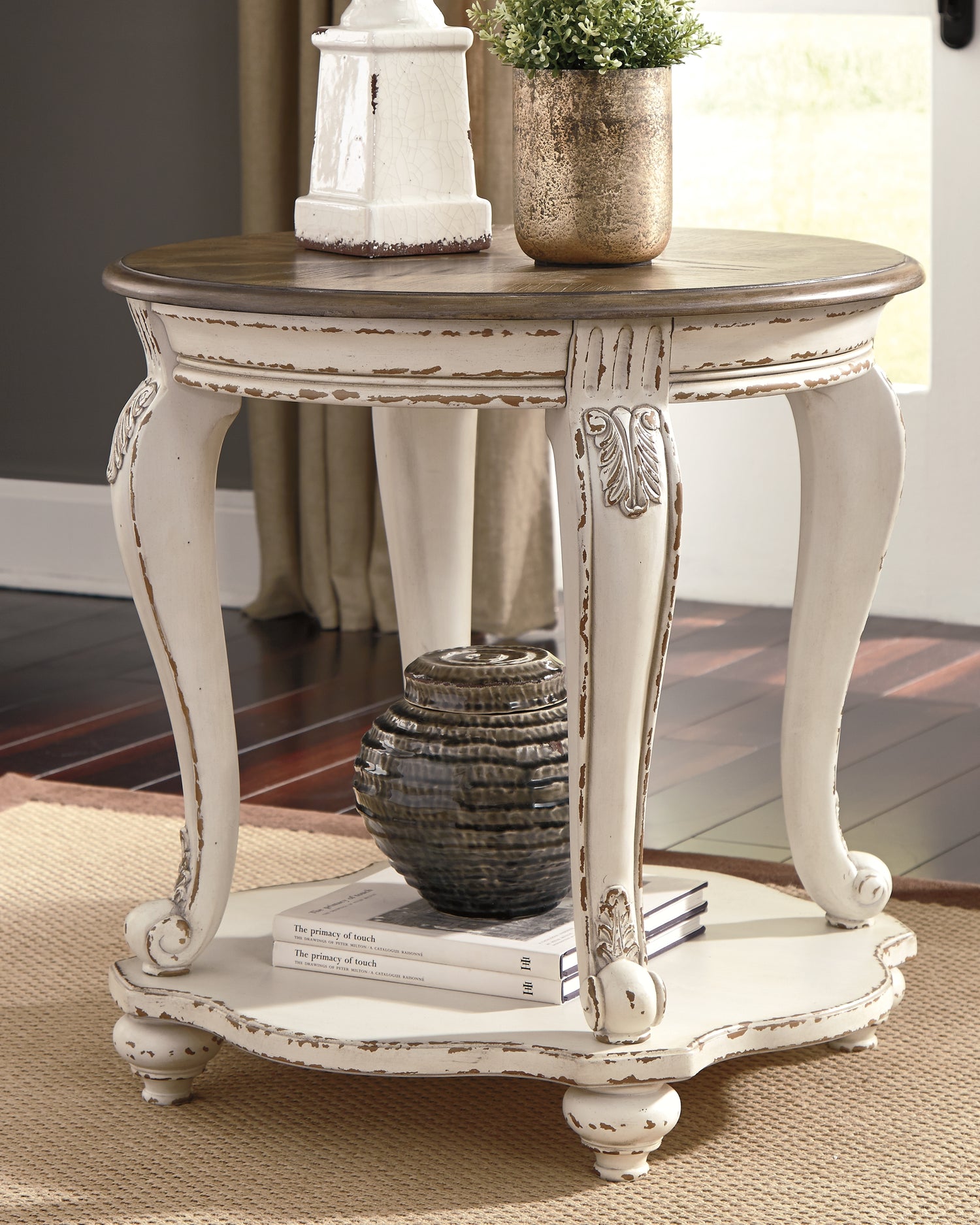 Realyn White/Brown Coffee Table and 2 End Tables - T743T1
