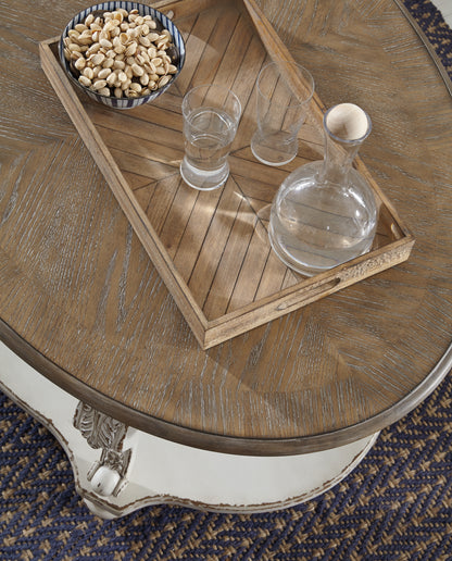 Realyn White/Brown Coffee Table and 2 End Tables - T743T1