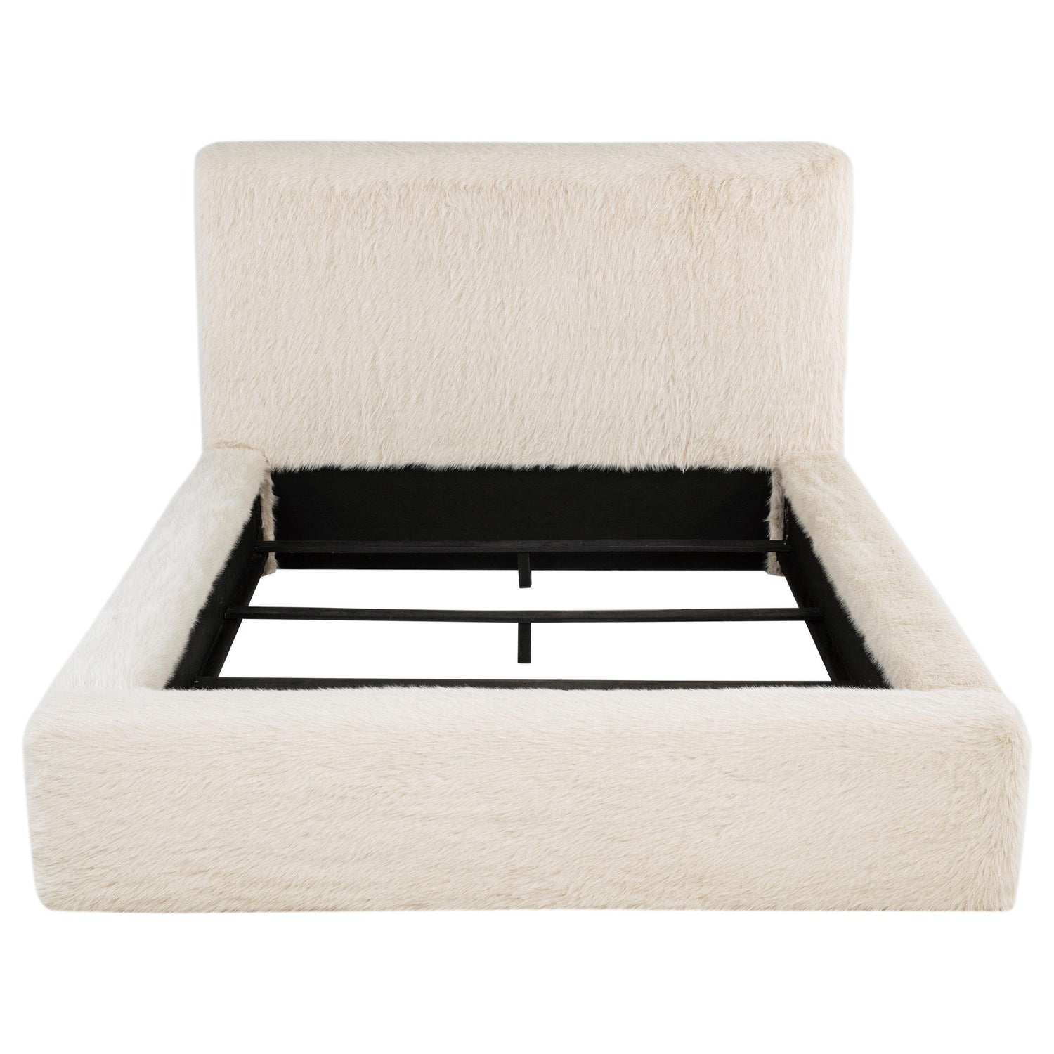 Rebecca Faux Fur Upholstered California King Bed Cream - 306141KW