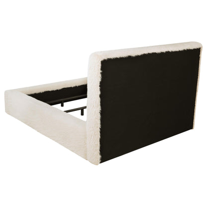 Rebecca Faux Fur Upholstered California King Bed Cream - 306141KW