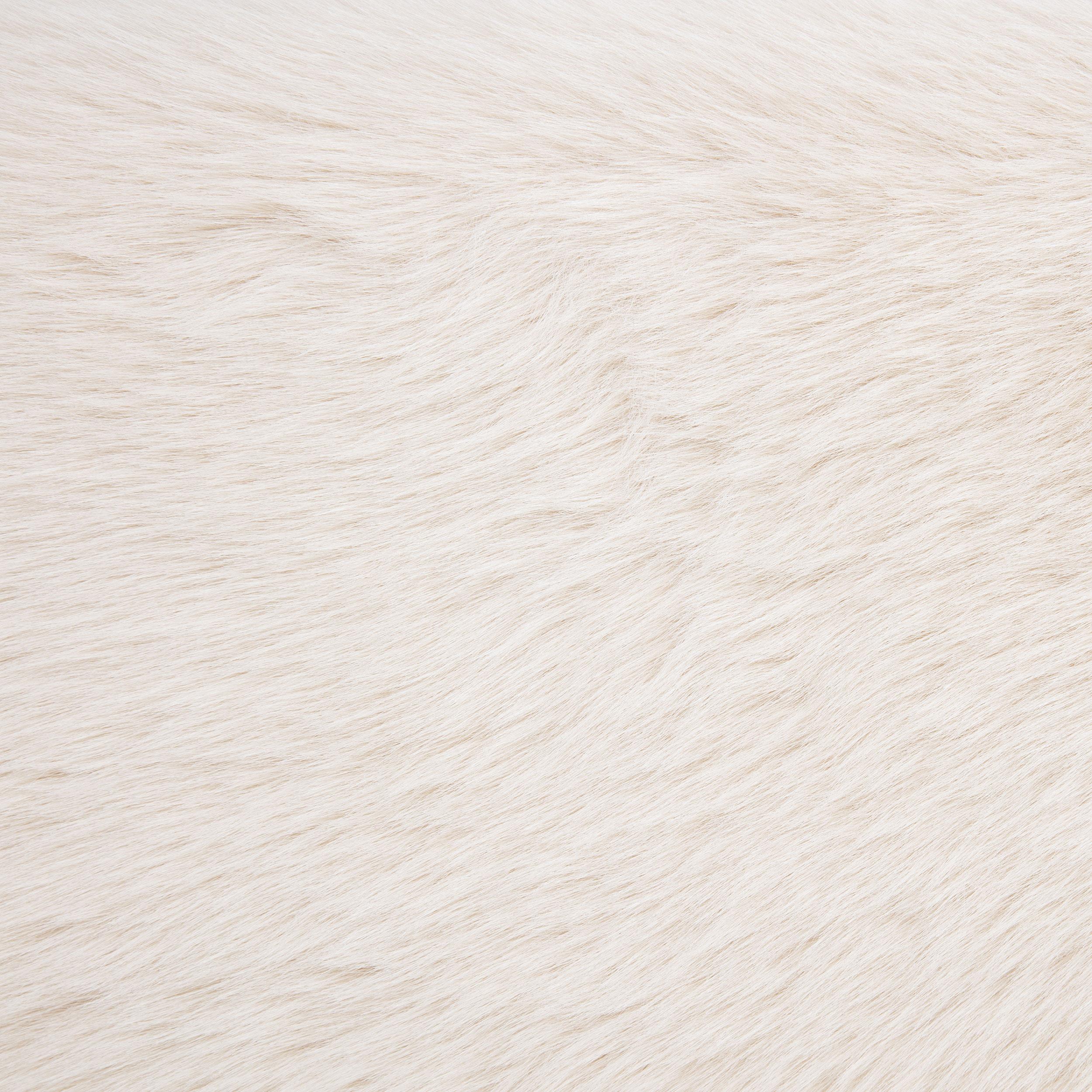 Rebecca Faux Fur Upholstered California King Bed Cream - 306141KW