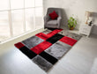 3D Shaggy GRAY-RED Area Rug - 3D161 - 3D161-GRY/RED-57 - Bien Home Furniture & Electronics