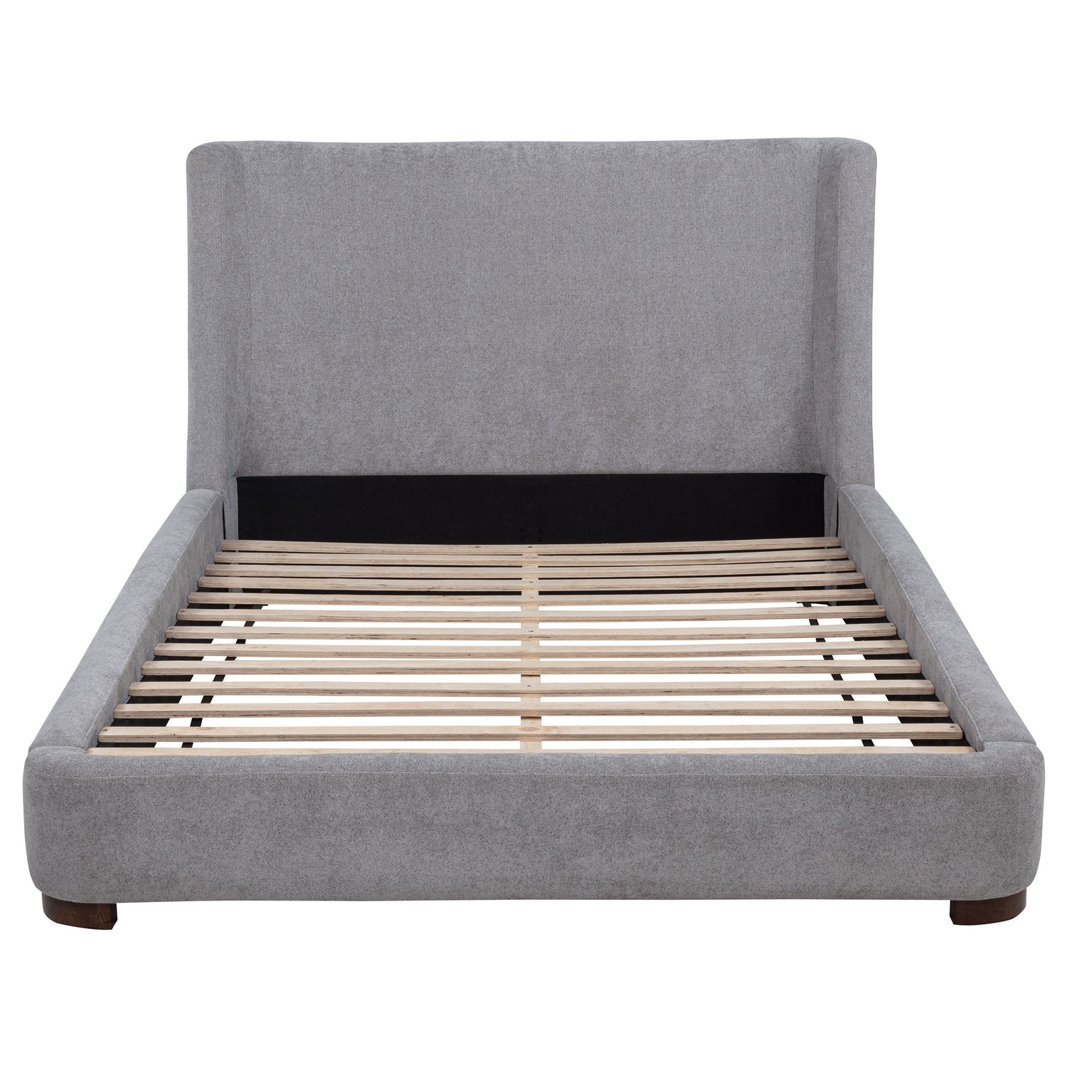 Rennes Upholstered Eastern King Wingback Platform Bed Grey - 315928KE