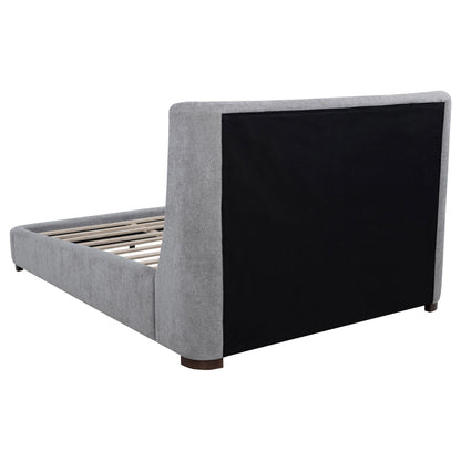 Rennes Upholstered Eastern King Wingback Platform Bed Grey - 315928KE
