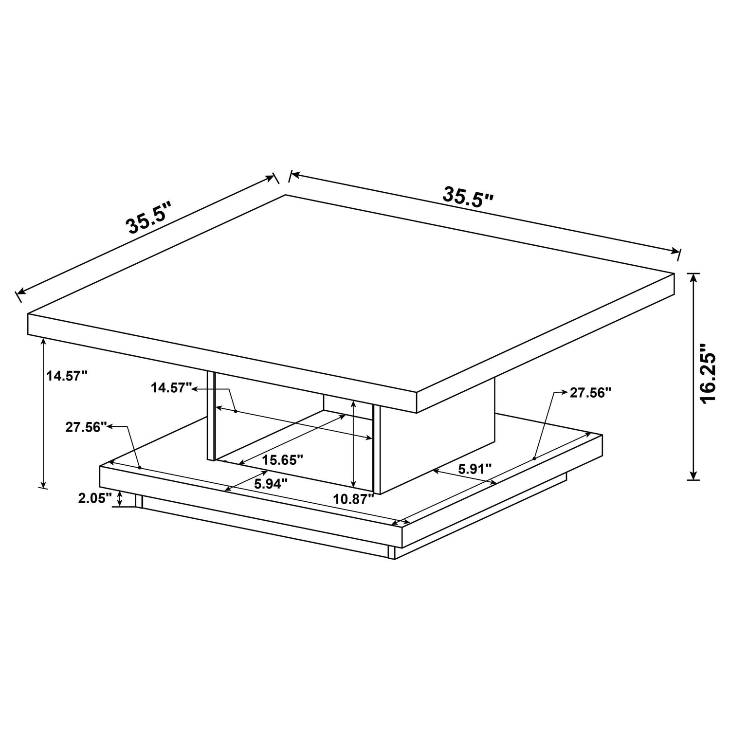 Reston 2-piece Square Coffee and End Table Set Cappuccino - 705168-S2