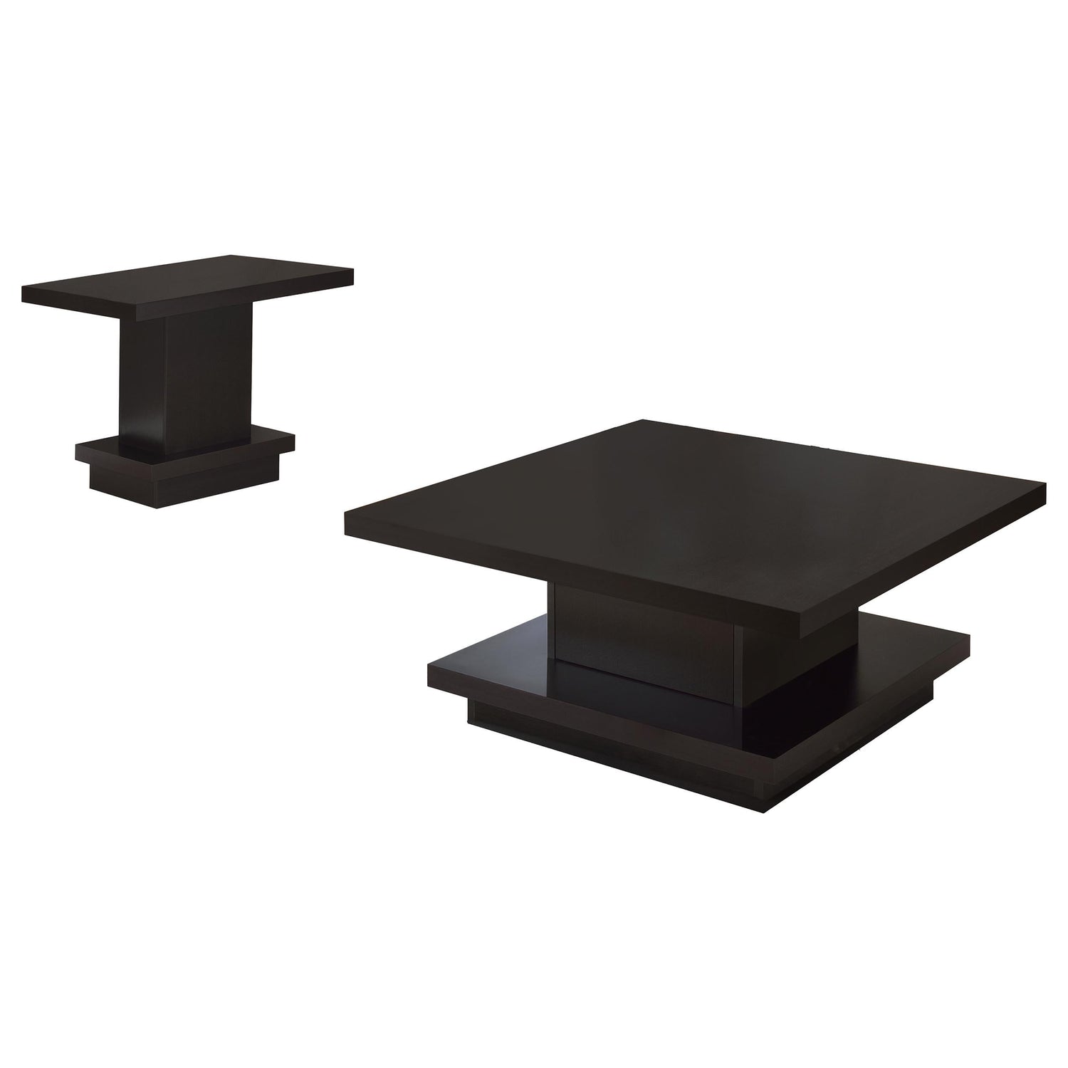 Reston 2-piece Square Coffee and End Table Set Cappuccino - 705168-S2