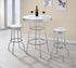 Retro 3-piece Round 1950s Bistro Pub Bar Table Set White - 2300-S3