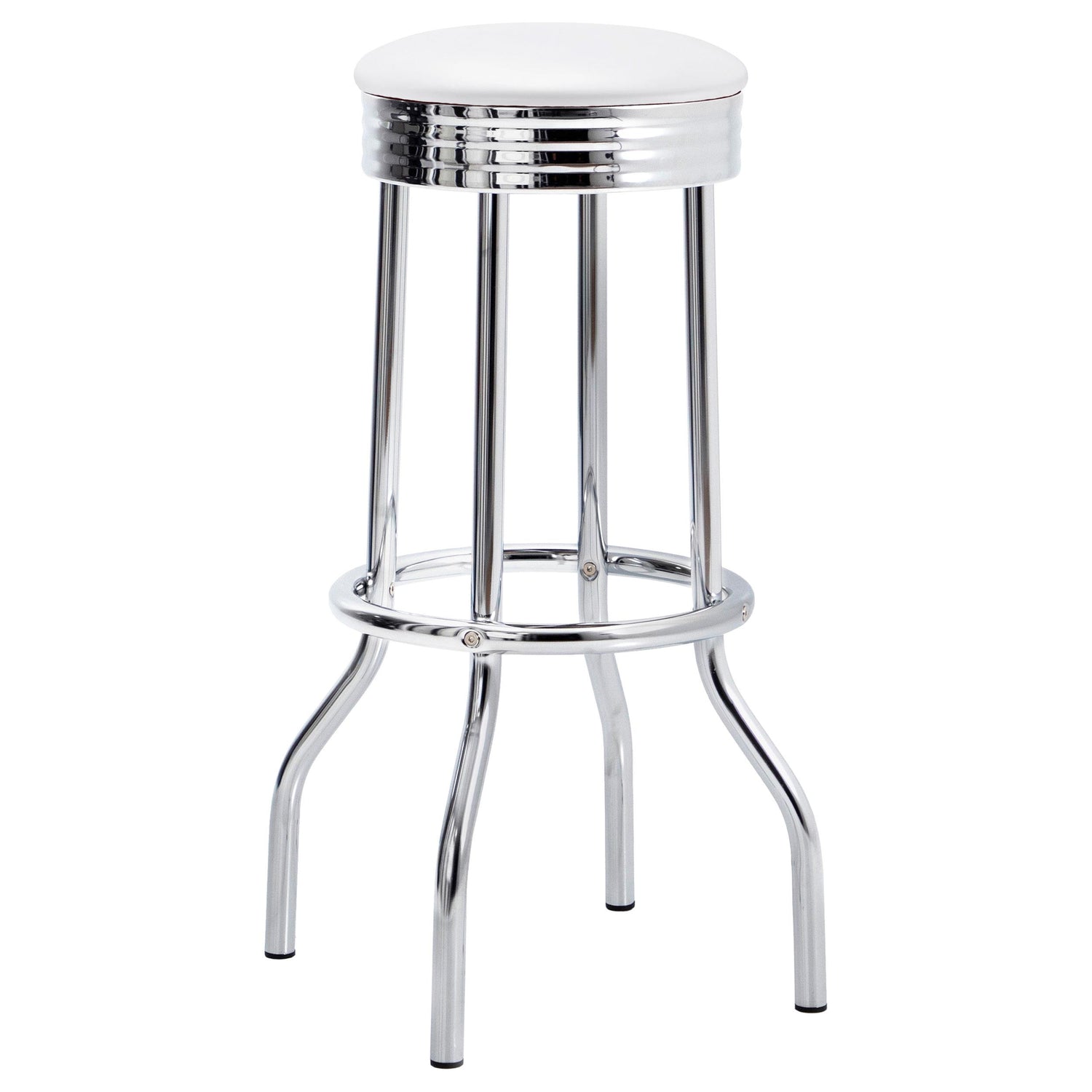Retro 3-piece Round 1950s Bistro Pub Bar Table Set White - 2300-S3