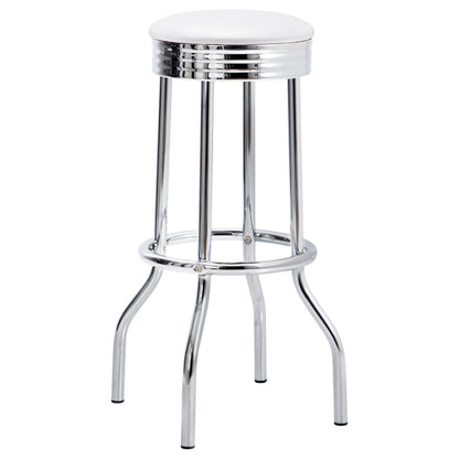Retro 3-piece Round 1950s Bistro Pub Bar Table Set White - 2300-S3
