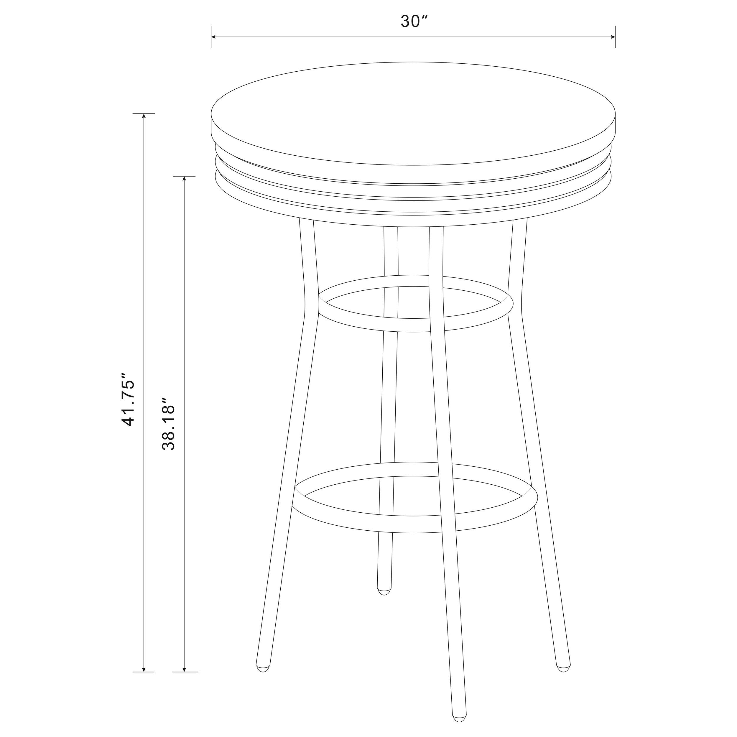 Retro 3-piece Round 1950s Bistro Pub Bar Table Set White - 2300-S3