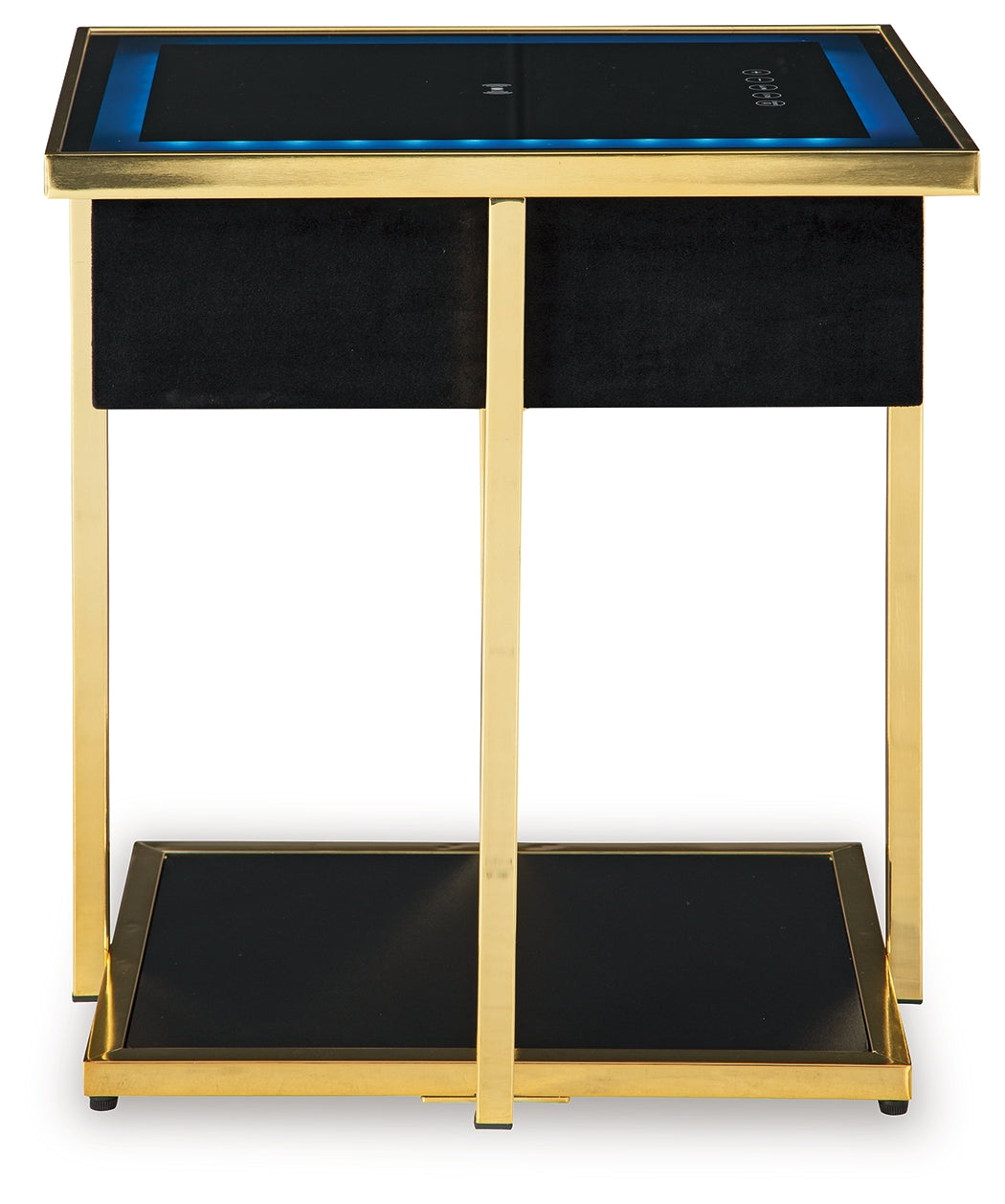 Rexwell Black/Gold Finish Accent Table with Speaker - A4000681
