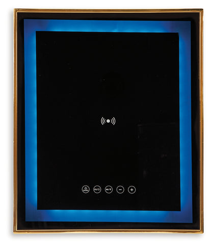 Rexwell Black/Gold Finish Accent Table with Speaker - A4000681