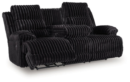 Rhine Falls Onyx Power Reclining Sofa with Drop Down Table - PC4280599