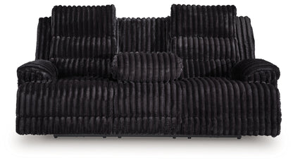 Rhine Falls Onyx Power Reclining Sofa with Drop Down Table - PC4280599