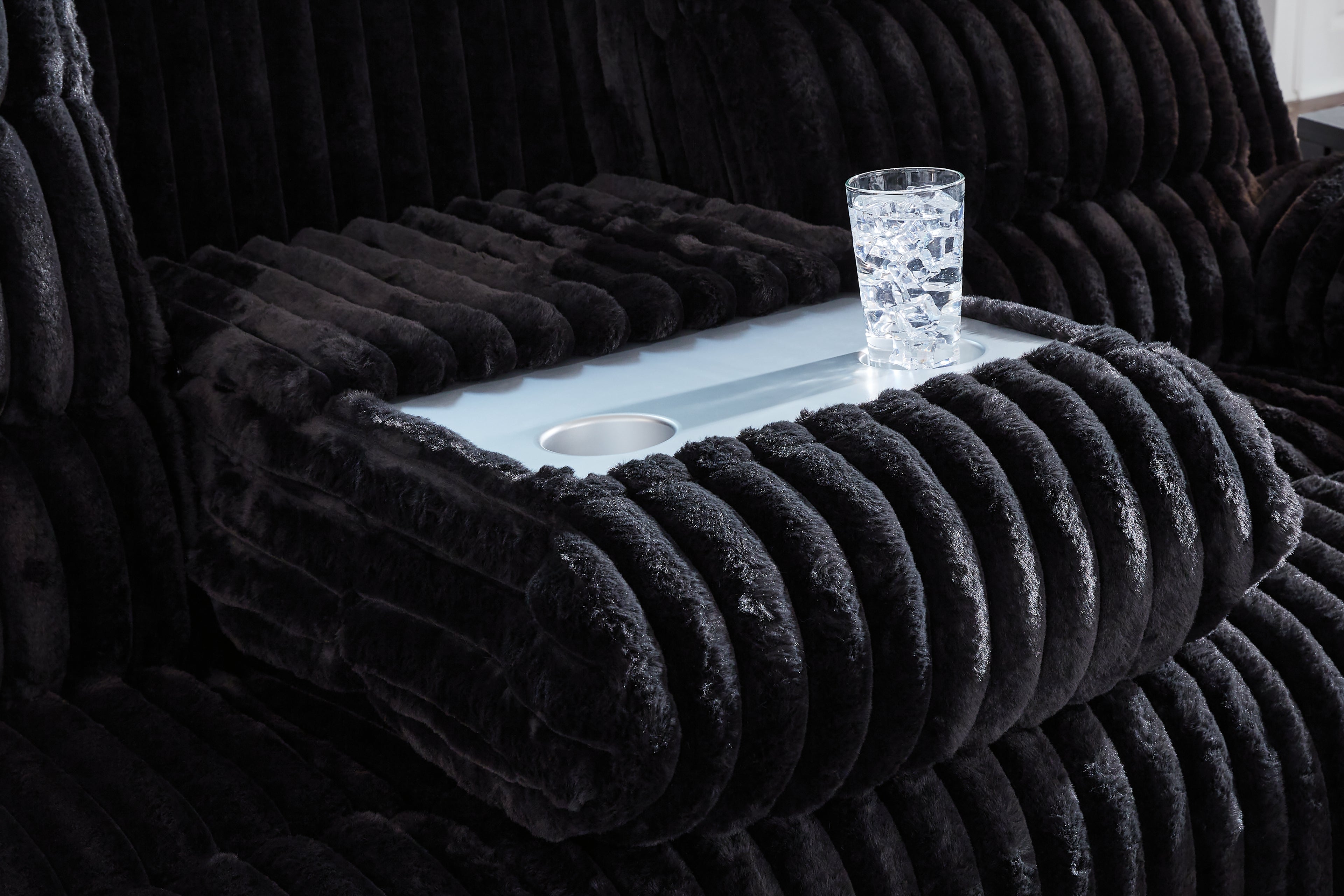 Rhine Falls Onyx Power Reclining Sofa with Drop Down Table - PC4280599