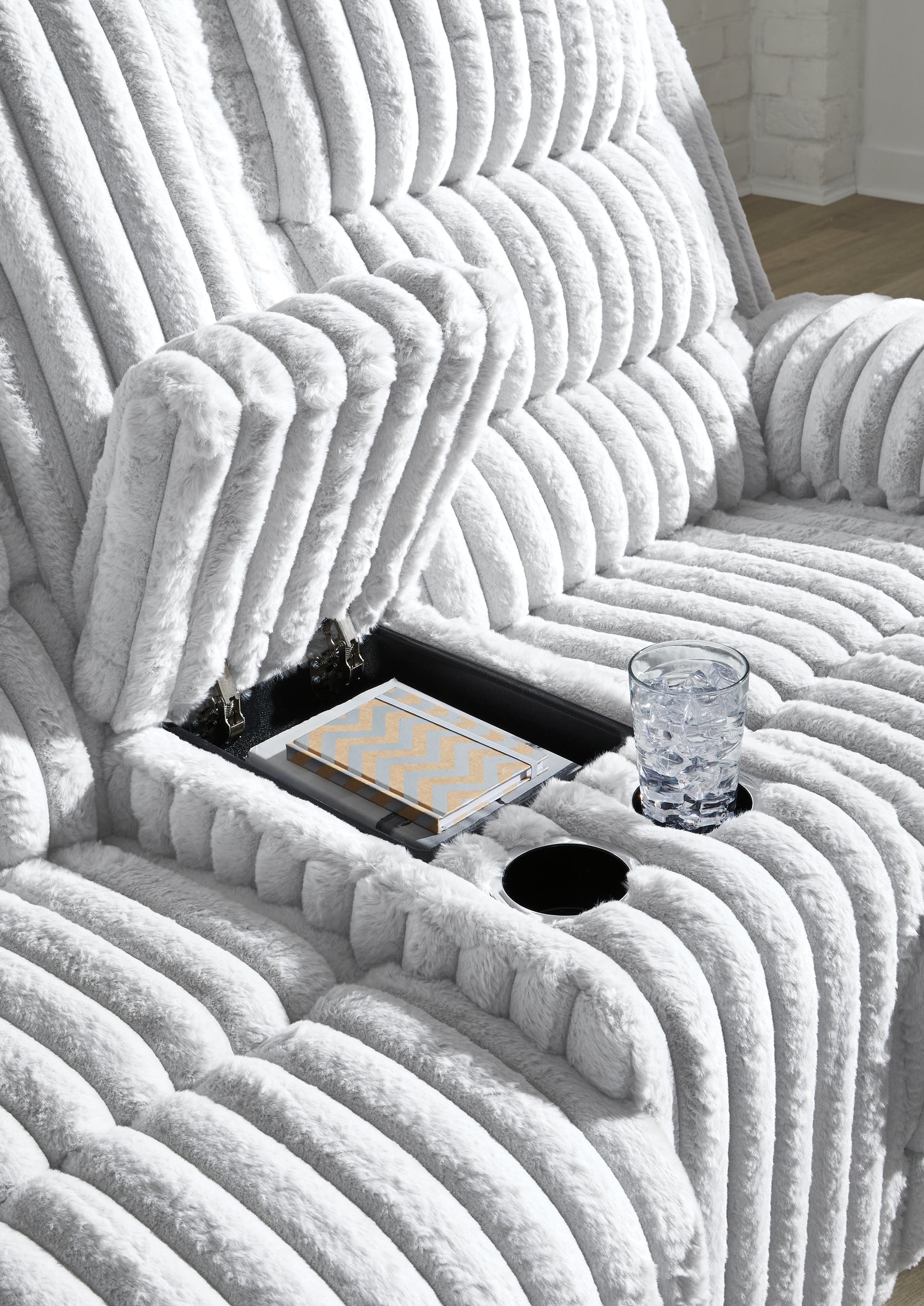 Rhines Falls Alloy Power Reclining Loveseat with Console - PC4280496