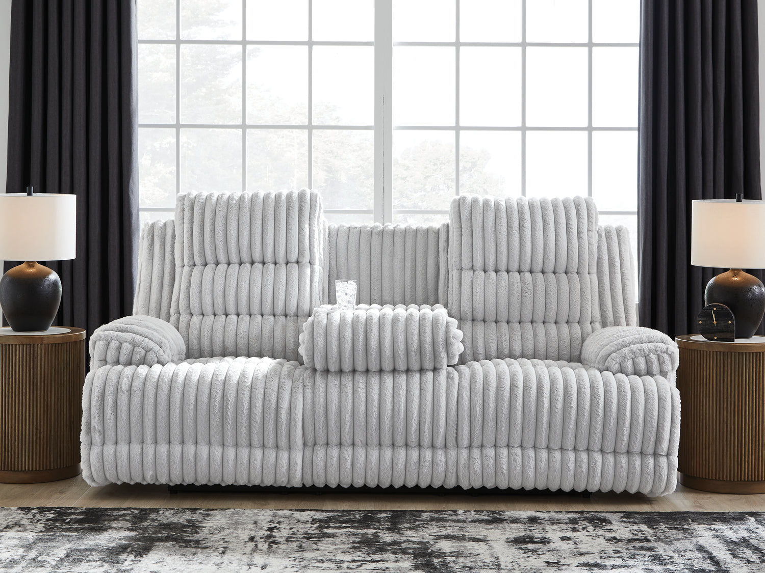 Rhines Falls Alloy Power Reclining Sofa with Drop Down Table - PC4280499