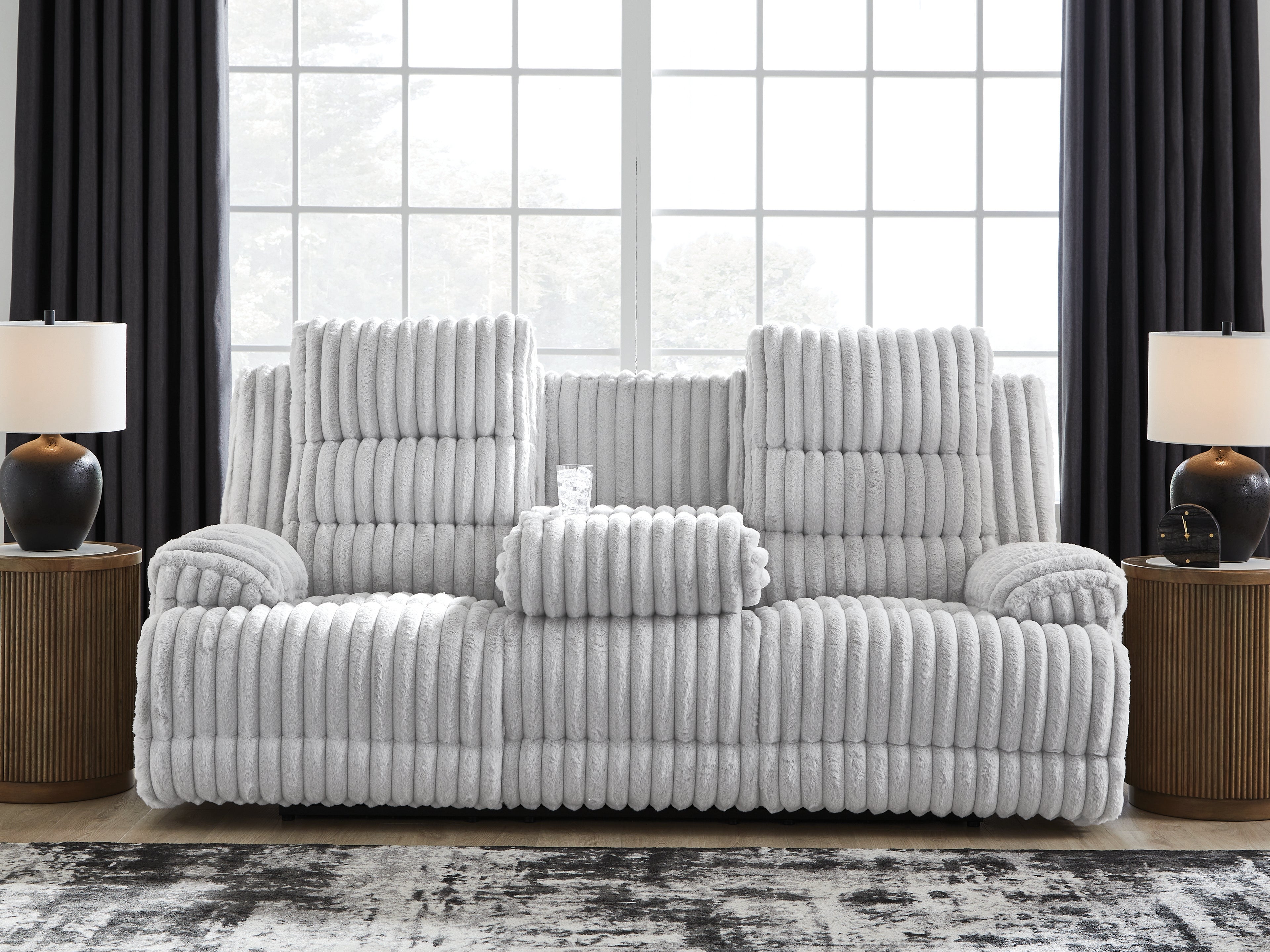Rhines Falls Alloy Power Reclining Sofa with Drop Down Table - PC4280499