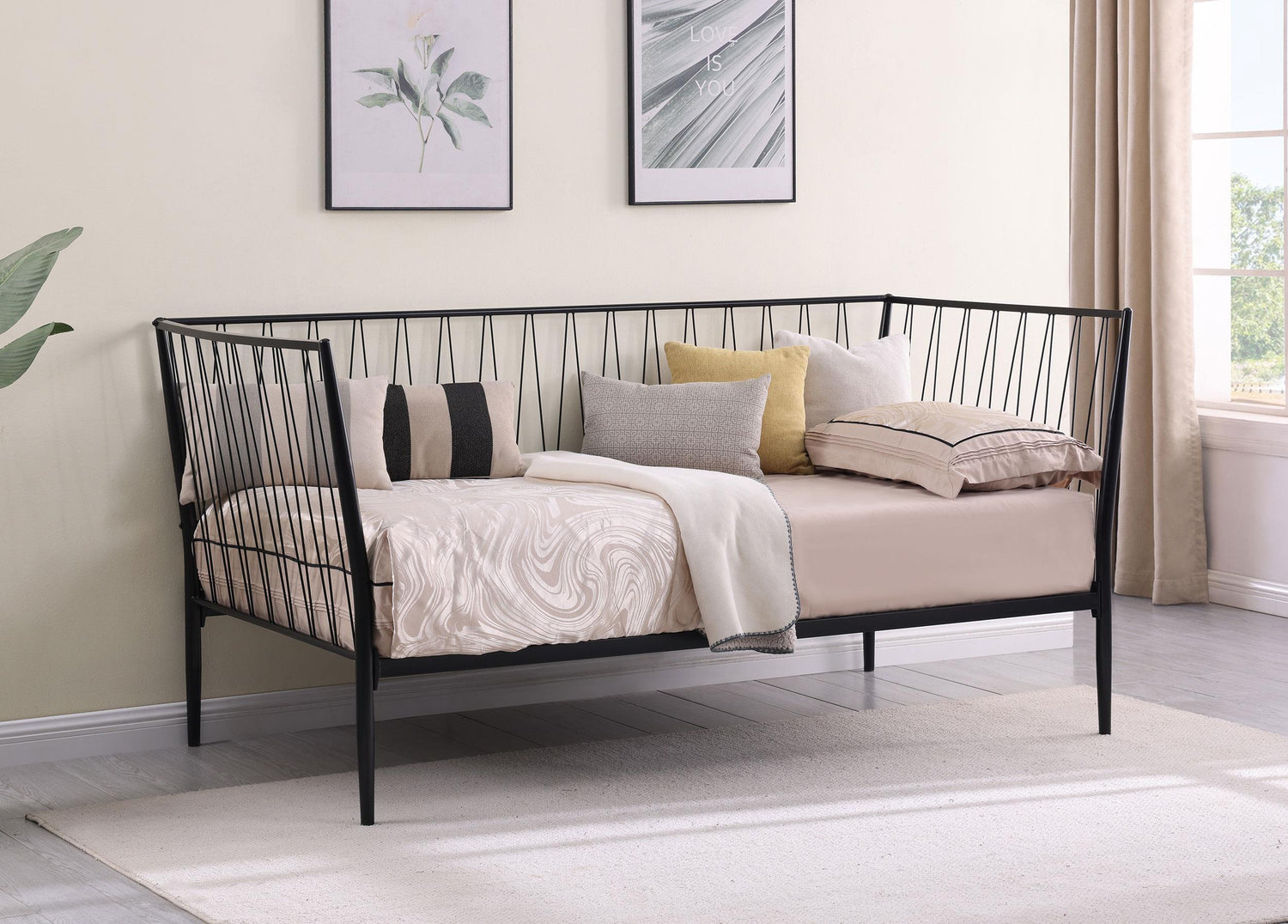 Richland Metal Twin Daybed Bed Frame Matte Black - 301057