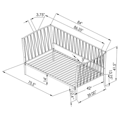 Richland Metal Twin Daybed Bed Frame Matte Black - 301057
