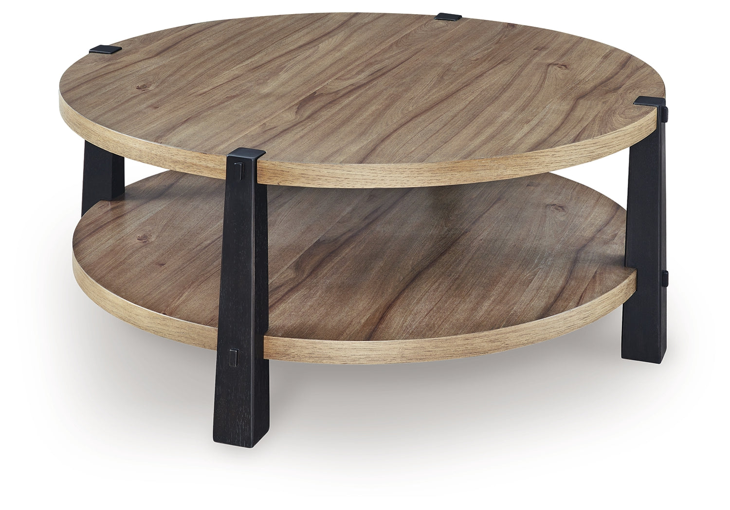 Ridgester Light Brown/Black Coffee Table - T518-8