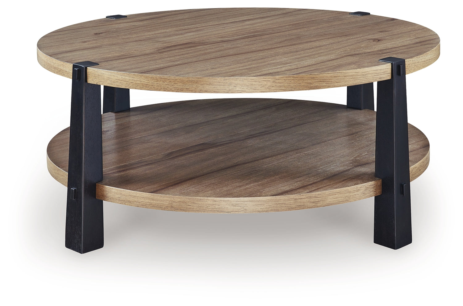Ridgester Light Brown/Black Coffee Table - T518-8