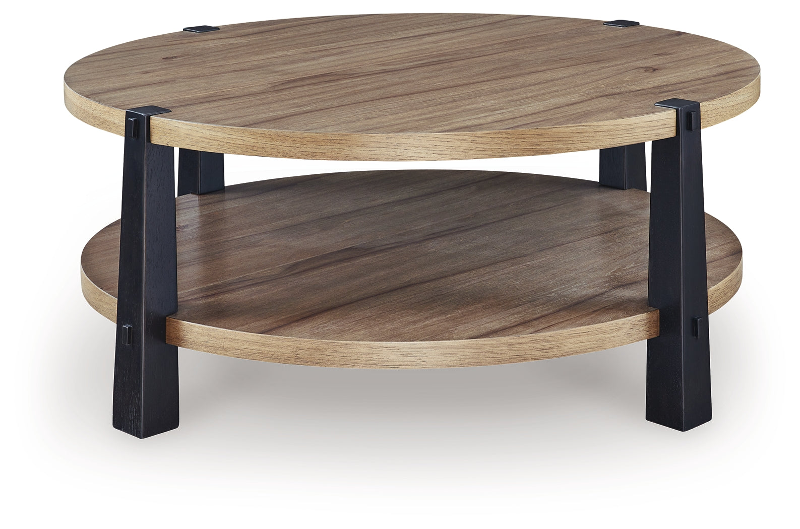 Ridgester Light Brown/Black Coffee Table - T518-8