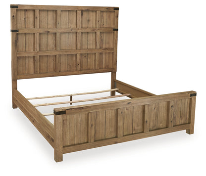 Ridgester Light Brown California King Panel Bed - B858B7