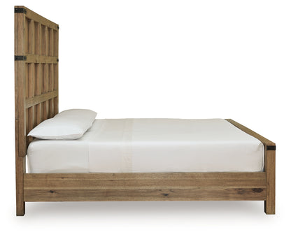 Ridgester Light Brown California King Panel Bed - B858B7