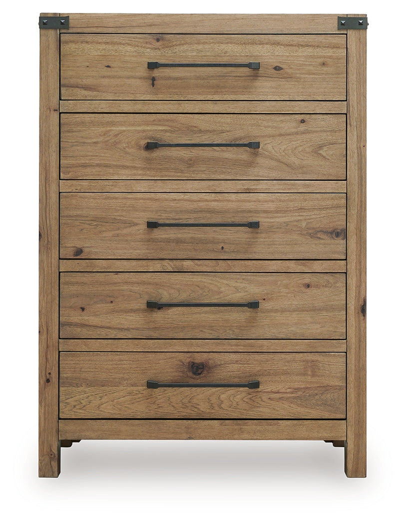 Ridgester Light Brown Chest of Drawers - B858-46