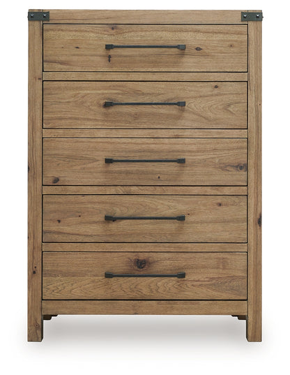 Ridgester Light Brown Chest of Drawers - B858-46